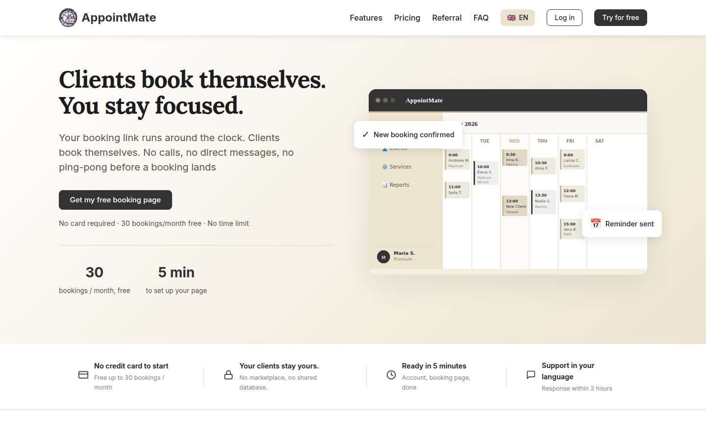 Appointmate booking platform